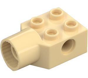 LEGO Beige Kloss 2 x 2 med Hull og Rotasjonsledd Sokkel (48169 / 48370)