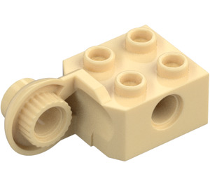 LEGO Beige Mattoncino 2 x 2 con Foro, Metà Giunto di rotazione Palla Verticale (48171 / 48454)