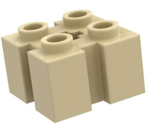 LEGO Beige Backstein 2 x 2 mit Slots und Axlehole (39683 / 90258)
