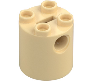 LEGO Tan Brick 2 x 2 x 2 Round with Bottom Axle Holder 'x' Shape '+' Orientation (30361)