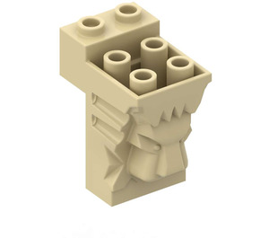 LEGO Beige Mattoncino 2 x 3 x 3 con Leone's Testa Carving e Ritaglio (30274 / 69234)