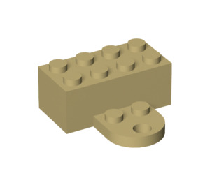 LEGO Zandbruin Steen 2 x 4 Magneet met Plaat (35839 / 90754)