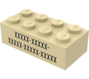 LEGO Tan Brick 2 x 4 with Minecraft Code (3001 / 47149)