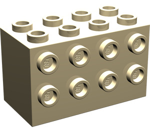 LEGO Tan Brick 2 x 4 x 2 with Studs on Sides (2434)