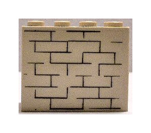 LEGO Zandbruin Steen 2 x 4 x 3 met Bricks Sticker (30144)