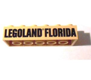 LEGO Zandbruin Steen 2 x 6 met Legoland Florida (2456)