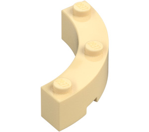 LEGO Beige Palikka 4 x 4 Pyöreä Kulma (Leveä jossa 3 Nupit) (48092 / 72140)