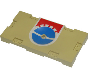 LEGO Beige Palikka 8 x 16 x 1 1/3 jossa Spherical Aukko jossa Free Throw Line (30489 / 45191)