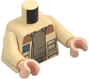 LEGO Beige Kapitän Antilles mit Dunkel Beige Hemd und Groß Abzeichen Minifigur Torso (973 / 76382)