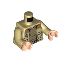 LEGO Beige Kapitän Antilles mit Dunkel Beige Hemd und Klein Abzeichen Minifigur Torso (973 / 76382)