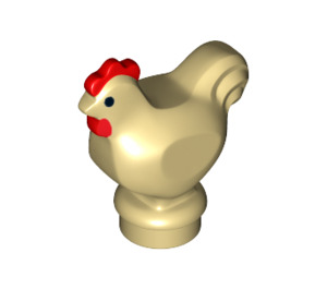 LEGO Tan Chicken with Red Comb (Narrow Base) (16723 / 61822)