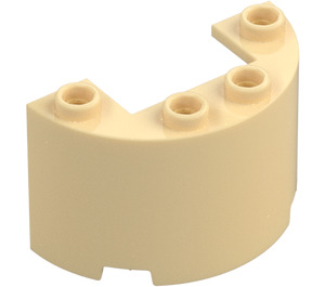 LEGO Beige Zylinder 2 x 4 x 2 Hälfte (24593 / 35402)