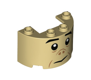 LEGO Tan Cylinder 2 x 4 x 2 Half with face (24593 / 67886)