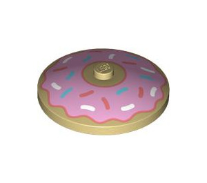 LEGO Tan Dish 4 x 4 with Donut Icing (Solid Stud) (3960 / 101185)