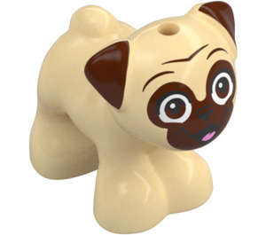 LEGO Tan Dog - Pug with Surprised Face (105938)