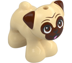 LEGO Tan Dog - Pug with Tongue Hanging Out (103283)