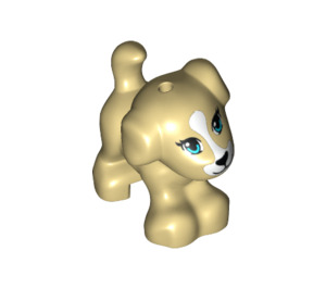 LEGO Tan Dog with Blue Eyes and White Patch between Eyes (14081)