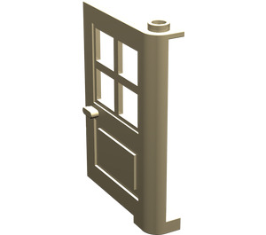LEGO Tan Door 1 x 4 x 5 with 4 Panes with 2 Points on Pivot (3861)