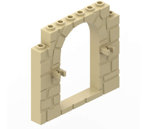 LEGO Brungul Dörr Karm 1 x 8 x 6 med Clips (40242)