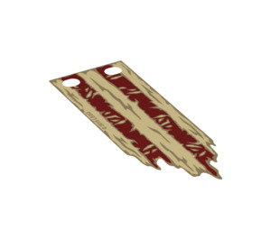 LEGO Tan Flag 3 x 8 with Tattered Edge and Red Stripes (25440)