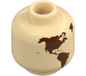 LEGO Beige Globe (Forsænket solid knops) (3626 / 100637)