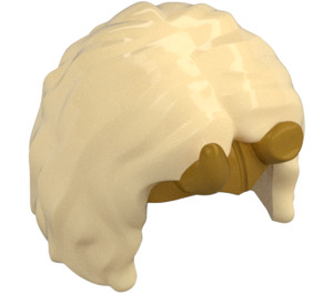 LEGO Beige Hår med Perle guld Tiara og Horn