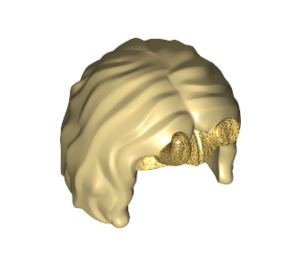 LEGO Beige Haar mit Pearl Gold Tiara und Horns