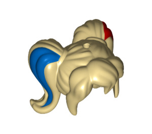 레고 탠 껍질 머리카락 ~와 함께 Pigtails ~와 함께 파란색 그리고 빨간색 (29397)
