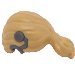 LEGO Zandbruin Haar met Paardenstaart en zijscheiding met Cochlear Implant