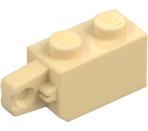 LEGO Tan Hinge Brick 1 x 2 Locking with Single Finger (Vertical) On End (30364 / 51478)