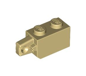 LEGO Tan Hinge Brick 1 x 2 Locking with Single Finger (Vertical) On End (30364 / 51478)