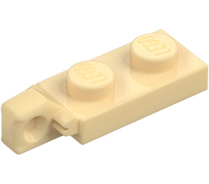 LEGO Tan Hinge Plate 1 x 2 Locking with Single Finger on End Vertical with Bottom Groove (44301)