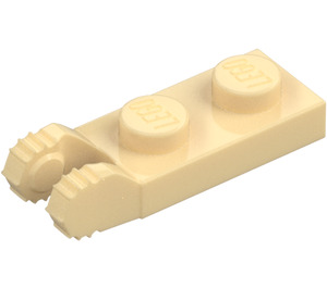 LEGO Beige Hængsel Plade 1 x 2 med Låsning Fingre med rille (44302)