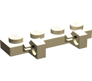 LEGO Tan Hinge Plate 1 x 4 Locking with Two Stubs (44568 / 51483)