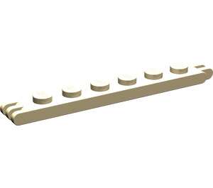 LEGO Tan Hinge Plate 1 x 6 with 2 and 3 Stubs On Ends (4504)