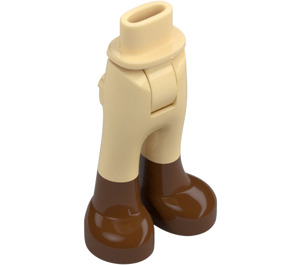 LEGO Beige Hofte med Pants med Reddish Brun Boots med tykt hengsel (16925 / 35573)