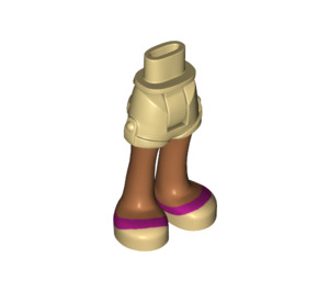 LEGO Tan Hip with Rolled Up Shorts with Tan/Magenta Shoes with Thick Hinge (11403)