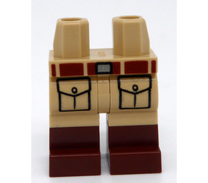 LEGO Tan Hips and Legs with Reddish Brown Boots and Belt, Two Pockets (73200)