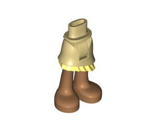 LEGO Tan Hips and Skirt with Ruffle with Yellow Ruffle and Bare Feet (39469)