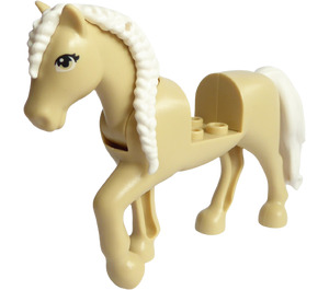 LEGO Beige Hevonen jossa Letitetty Mane (77475)