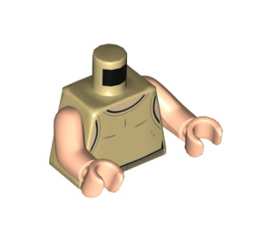 LEGO Beige Luke Skywalker med Beige Tank Top og Rygsæk Minifig Torso (973 / 76382)