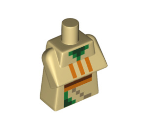 LEGO Tostado Minecraft Torso con Desert Granjero Atuendo con Naranja Lines (25767 / 66818)