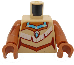 LEGO Tan Minifig Torso with Blue Neckelace and Leather Vest (973 / 76382)