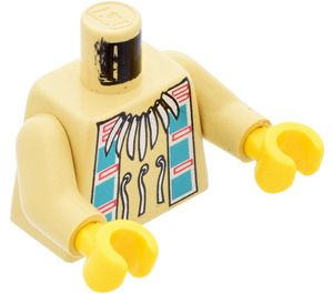 LEGO Tan Minifig Torso with Native American Shirt and Necklace (973 / 73403)