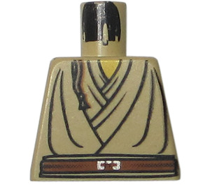 LEGO Bronzer Minifigurine Torse sans bras avec Jedi Robes, Queue de cheval et Marron Ceinture (973)