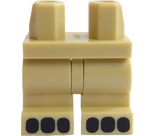 LEGO Tan Minifigure Medium Legs with Black Toes (37364)