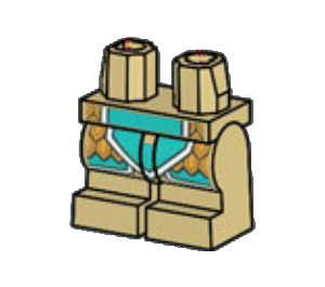 LEGO Tan Minifigure Medium Legs with Turquoise and gold robes (37364 / 107335)