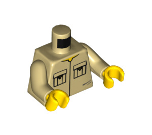 LEGO Tan Minifigure Torso Shirt with Two Pleated Pockets (973 / 76382)