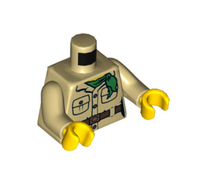 LEGO Zandbruin Misako Minifiguur Torso met Zandbruin Armen en Geel Handen (973 / 76382)