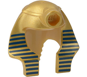 LEGO Tan Mummy Headdress with Dark Blue Stripes on Metallic Gold with Inside Solid Ring (91630 / 93853)